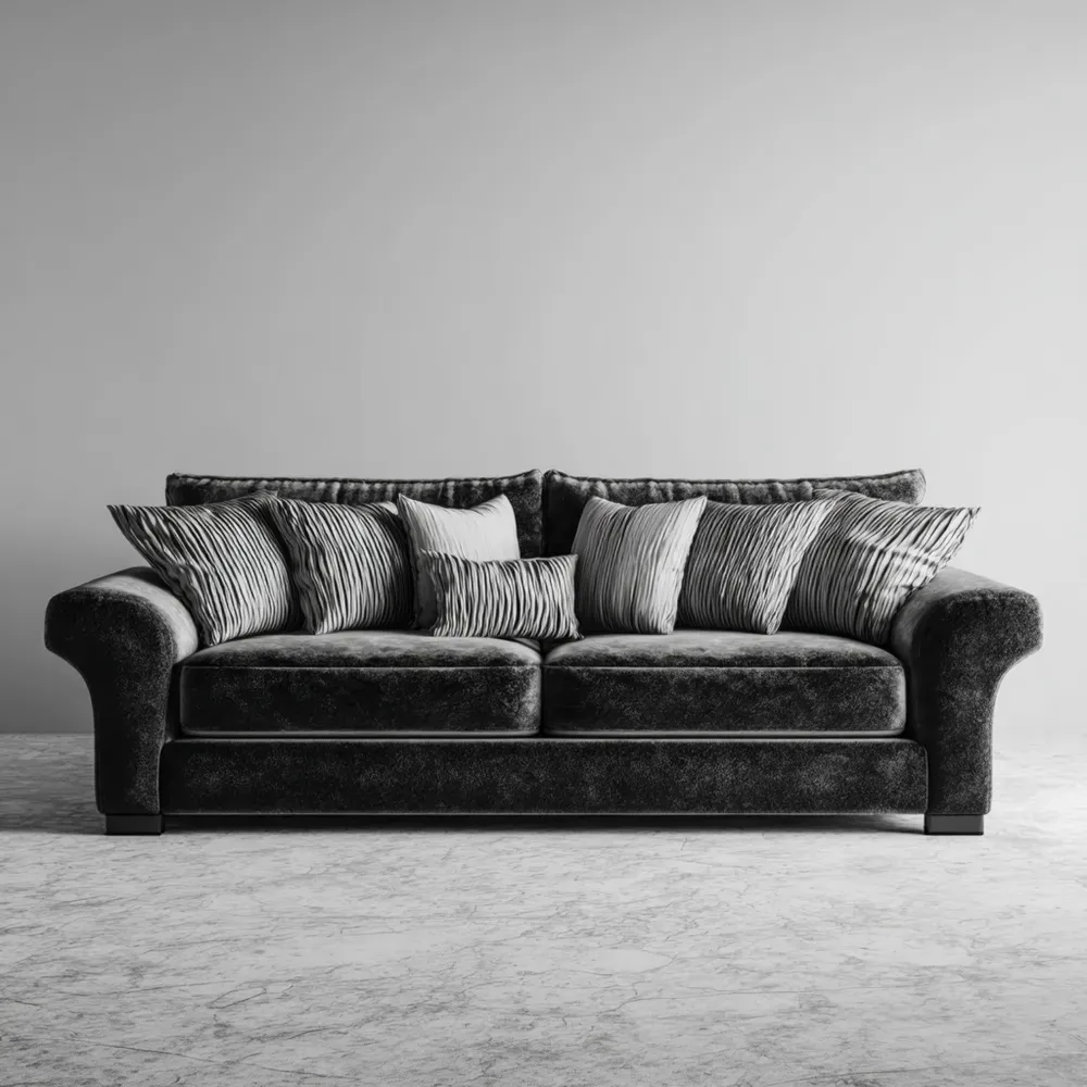 Sofá de terciopelo 200x90x85 cm - Gris Oscuro - Diseño Clásico