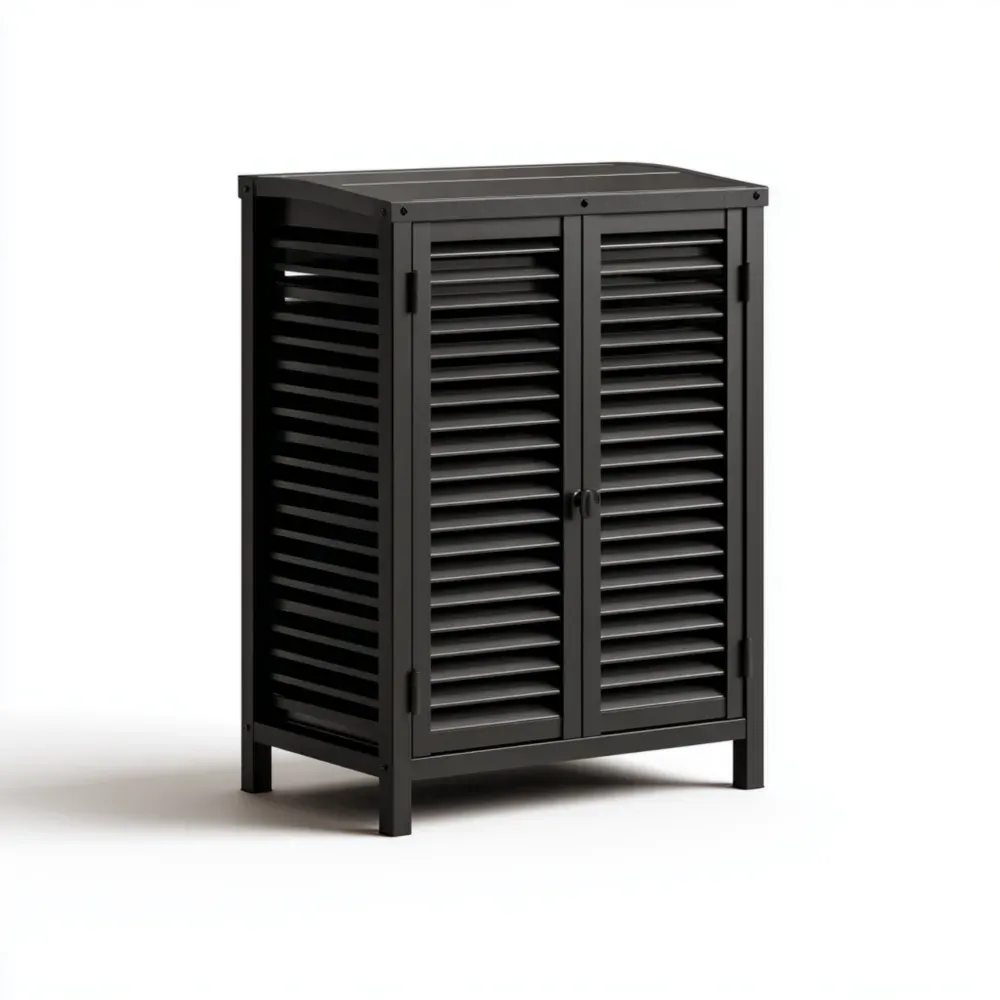 Armario de Almacenaje Exterior Metal 75x40x110 cm - Negro - Diseño Moderno