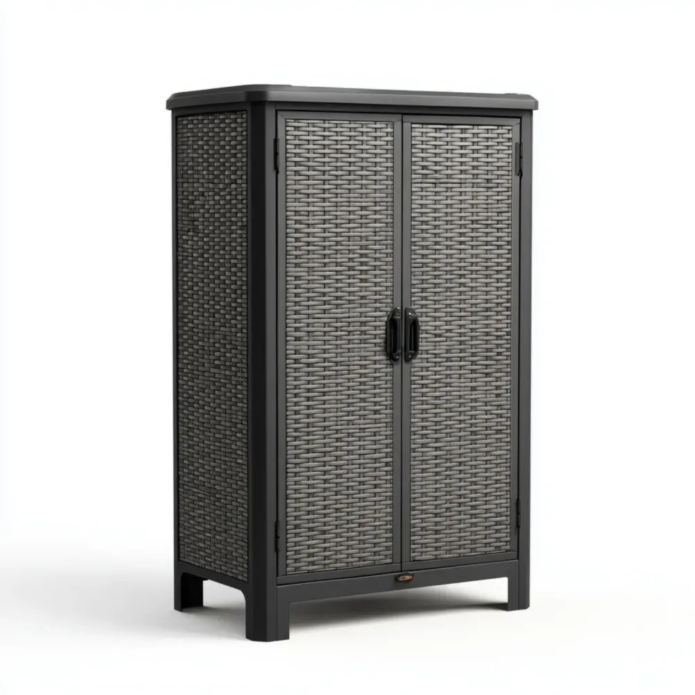 Armario de Almacenamiento Exterior de Resina 65x45x120 cm - Gris Oscuro