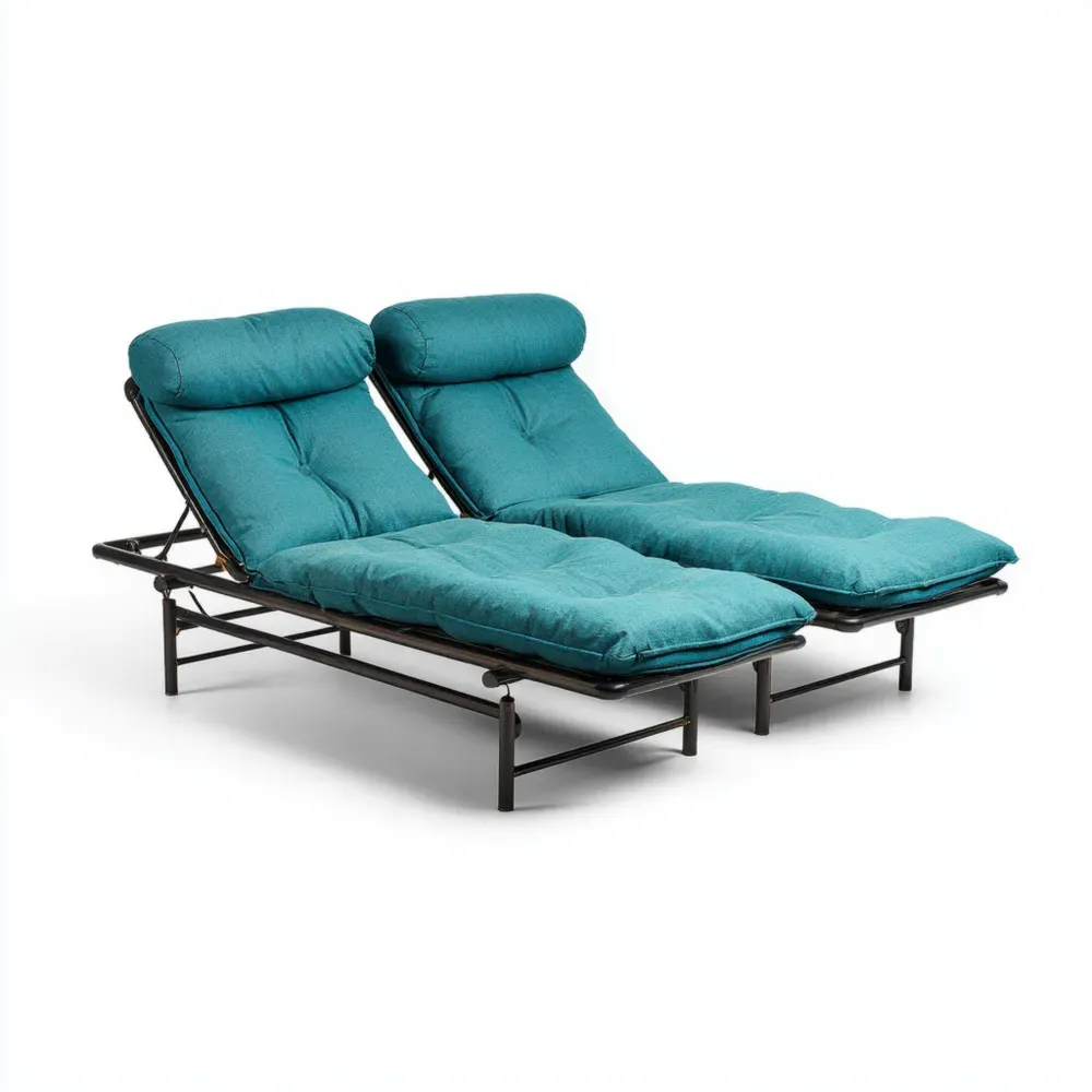 Silla Reclinable de Jardín Doble 180x70x50 cm – Azul Teal – Diseño Ajustable