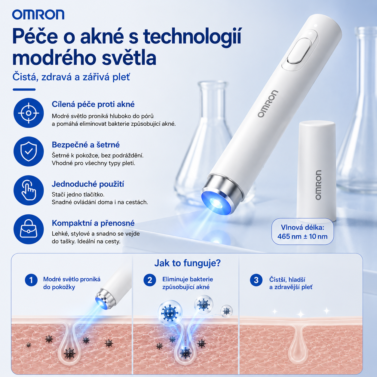 Omron® neinvazivní laserové pero na odstranění znamének a bradavic