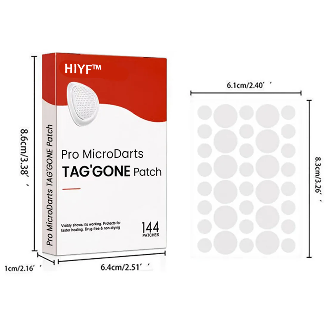 Náplasti na odstránenie kožných výrastkov KUBOZN® Pro MicroDarts TAG'Gone