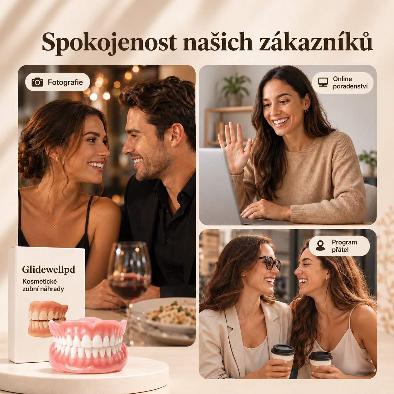 PRÉMIOVÉ KRYTÍ PRO ÚPLNÉ ZUBNÍ NÁHRADY