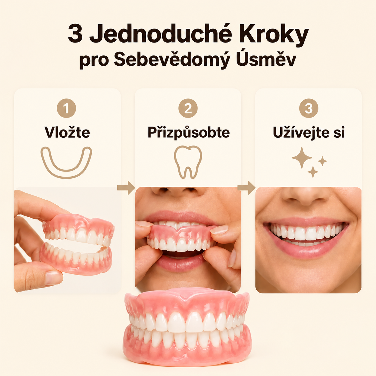 PRÉMIOVÉ KRYTÍ PRO ÚPLNÉ ZUBNÍ NÁHRADY
