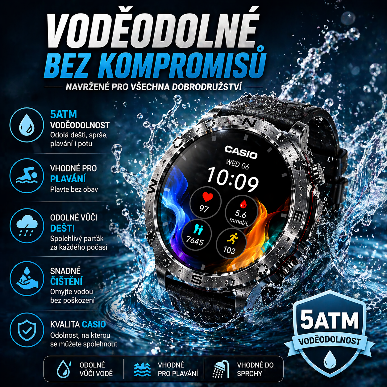 💫 Chytré hodinky CASIO AI z roku 2026 – EKG, hladina cukru v krvi, hladina lipidů v krvi, měření kyseliny močové a vždy s vámi: Doma, v práci, na cestách ⏱️