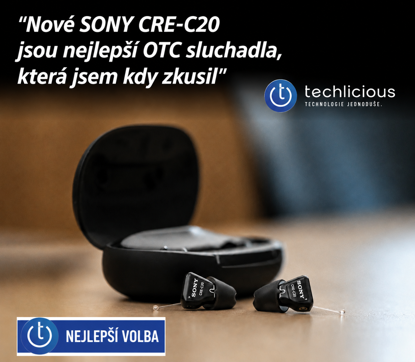 Sluchadla SONY C20 – neviditelná, schválená FDA, samonastavitelná, dostupná bez lékařského předpisu