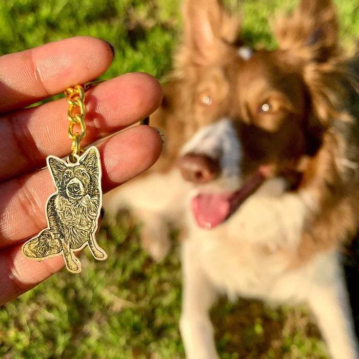 🐶💖 50% reducere 💑Colier/breloc personalizat cu fotografie pentru animale de companie