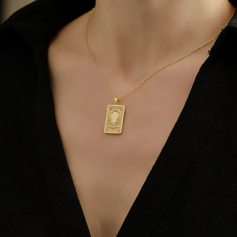 Reducere de 50% pe tot site-ul - 🌟🌈 Colier exclusivist de 14K Carte de Tarot Zodiac față-verso ✨🎁 (Potrivit pentru bărbați și femei) Un cadou perfect pentru mame, soții, soți