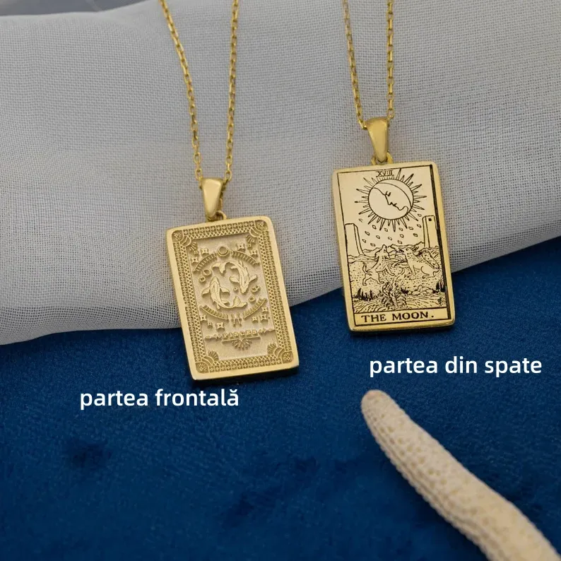 Reducere de 50% pe tot site-ul - 🌟🌈 Colier exclusivist de 14K Carte de Tarot Zodiac față-verso ✨🎁 (Potrivit pentru bărbați și femei) Un cadou perfect pentru mame, soții, soți