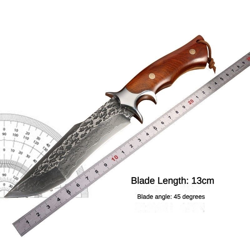 Falsificat Damascus VG10 Cuțit de înaltă duritate în aer liber Carry Defense Knife Sharp Tritium colecționabil Broken General Micul cuțit drept mic drept