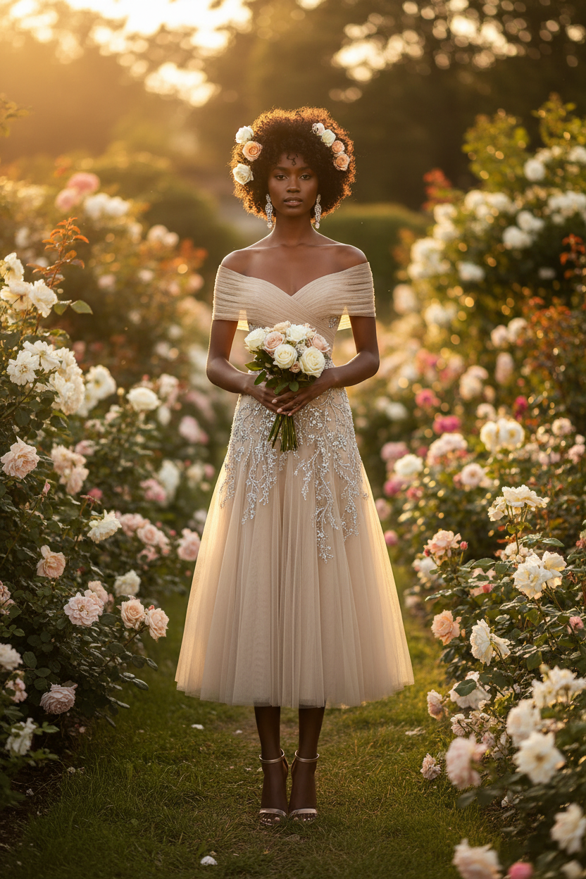 Gorgeous Short A-line Off-the-shoulder Beading Prom Dresses Wedding Dresses With Lace