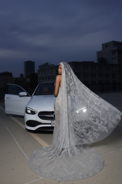 Silver Sparkle Beaded Mermaid Court Train Sweetheart Sleeveless Prom Dresses