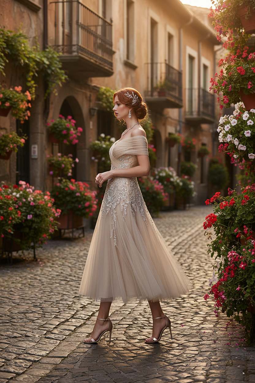 Gorgeous Short A-line Off-the-shoulder Beading Prom Dresses Wedding Dresses With Lace-LLELLA