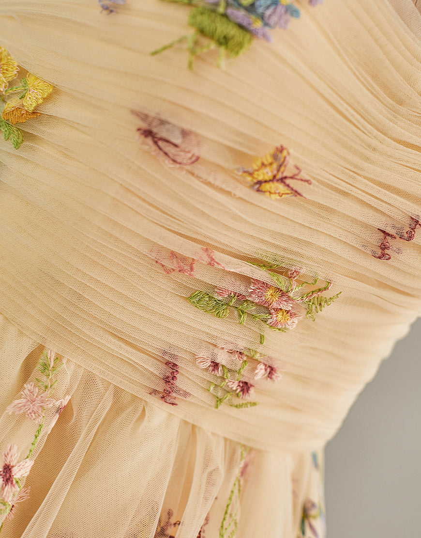 Cute Short Tulle Embroidery Homecoming Dress-LLELLA