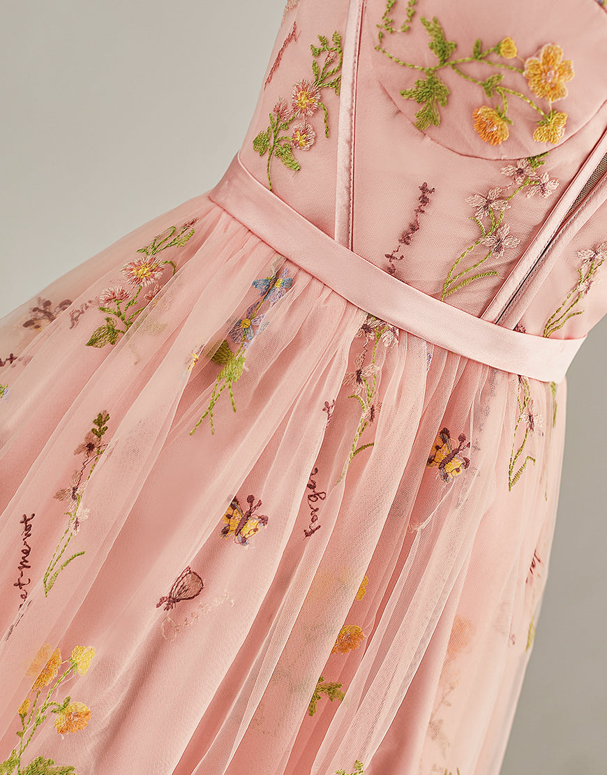 Light Pink Sweetheart Corset Homecoming Dress-LLELLA