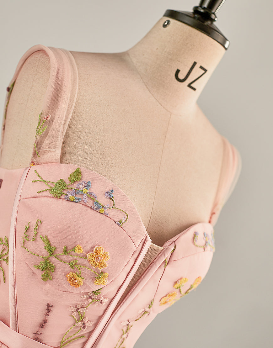 Light Pink Sweetheart Corset Homecoming Dress-LLELLA