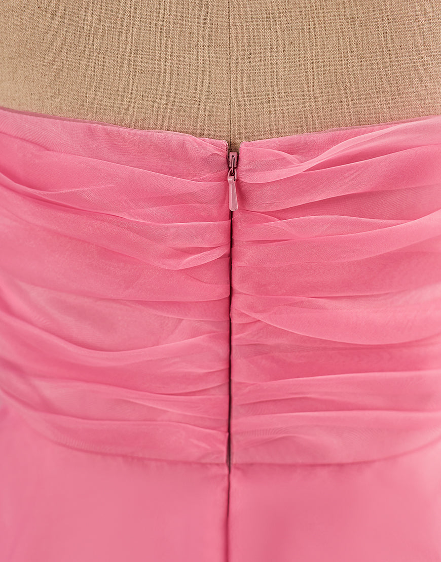A-Line Light Pink Strapless Homecoming Dress-LLELLA