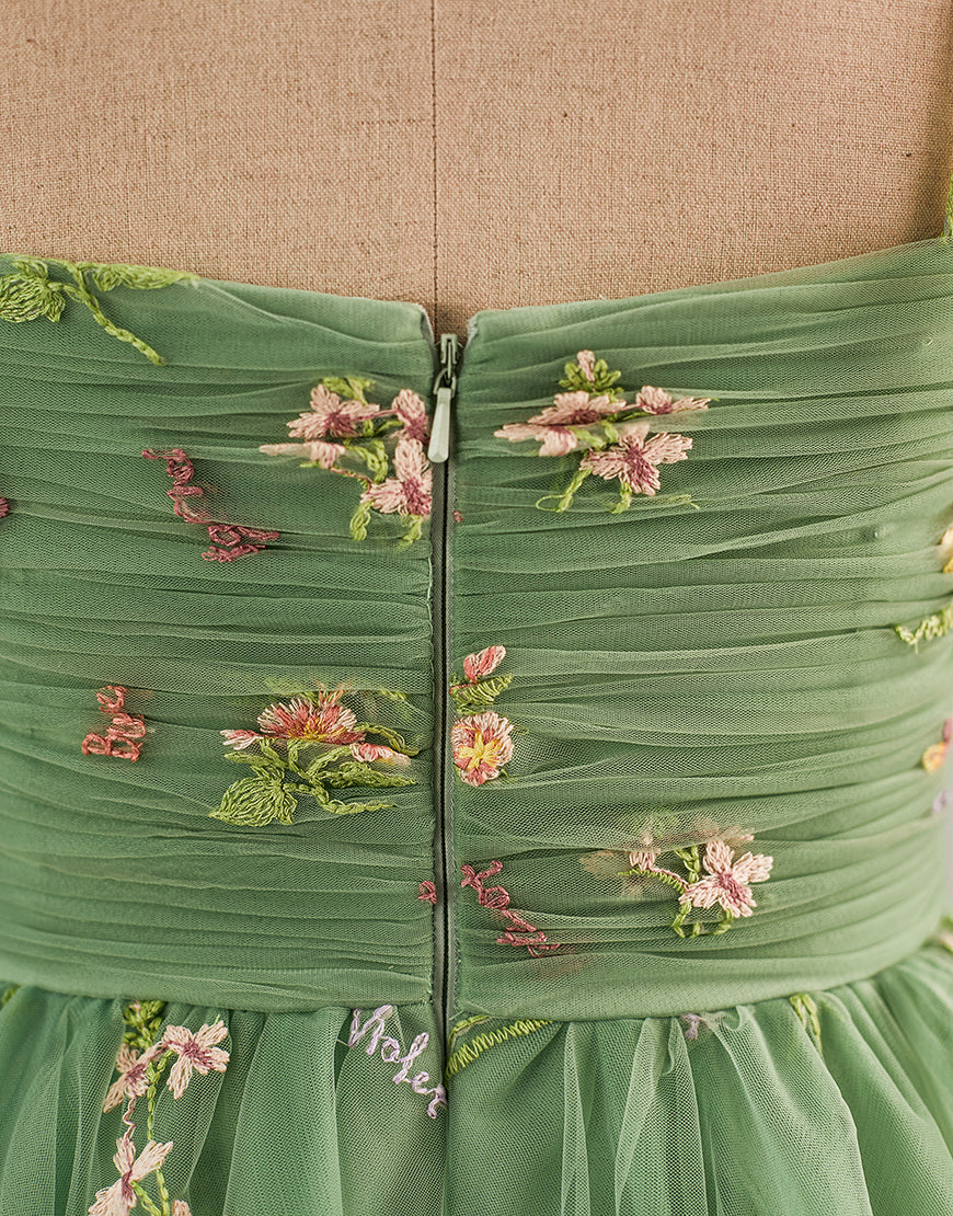 Cute Short Tulle Embroidery Homecoming Dress-LLELLA