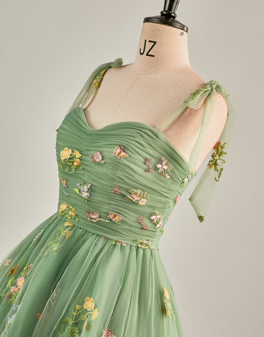 Cute Short Tulle Embroidery Homecoming Dress-LLELLA