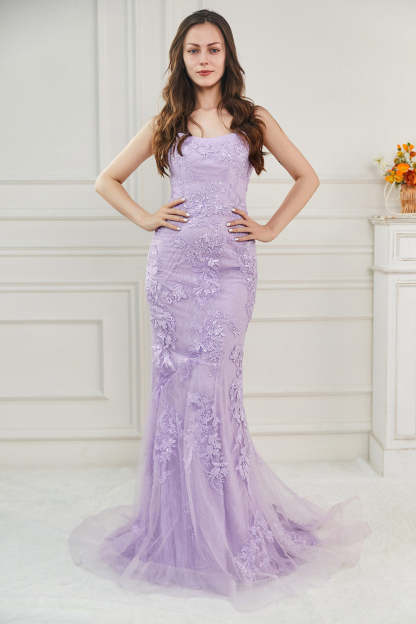 Long Mermaid Corset Prom Dress-LLELLA