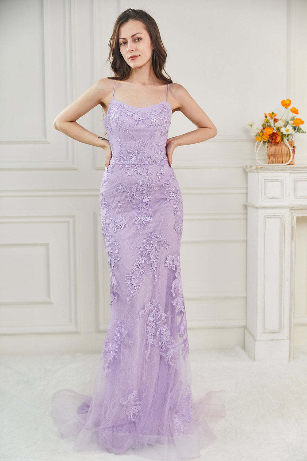 Long Mermaid Corset Prom Dress-LLELLA