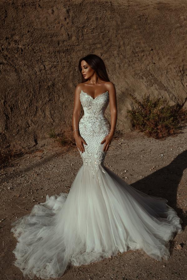LLELLA Sweetheart Mermaid Wedding Dress With Lace Appliques-LLELLA
