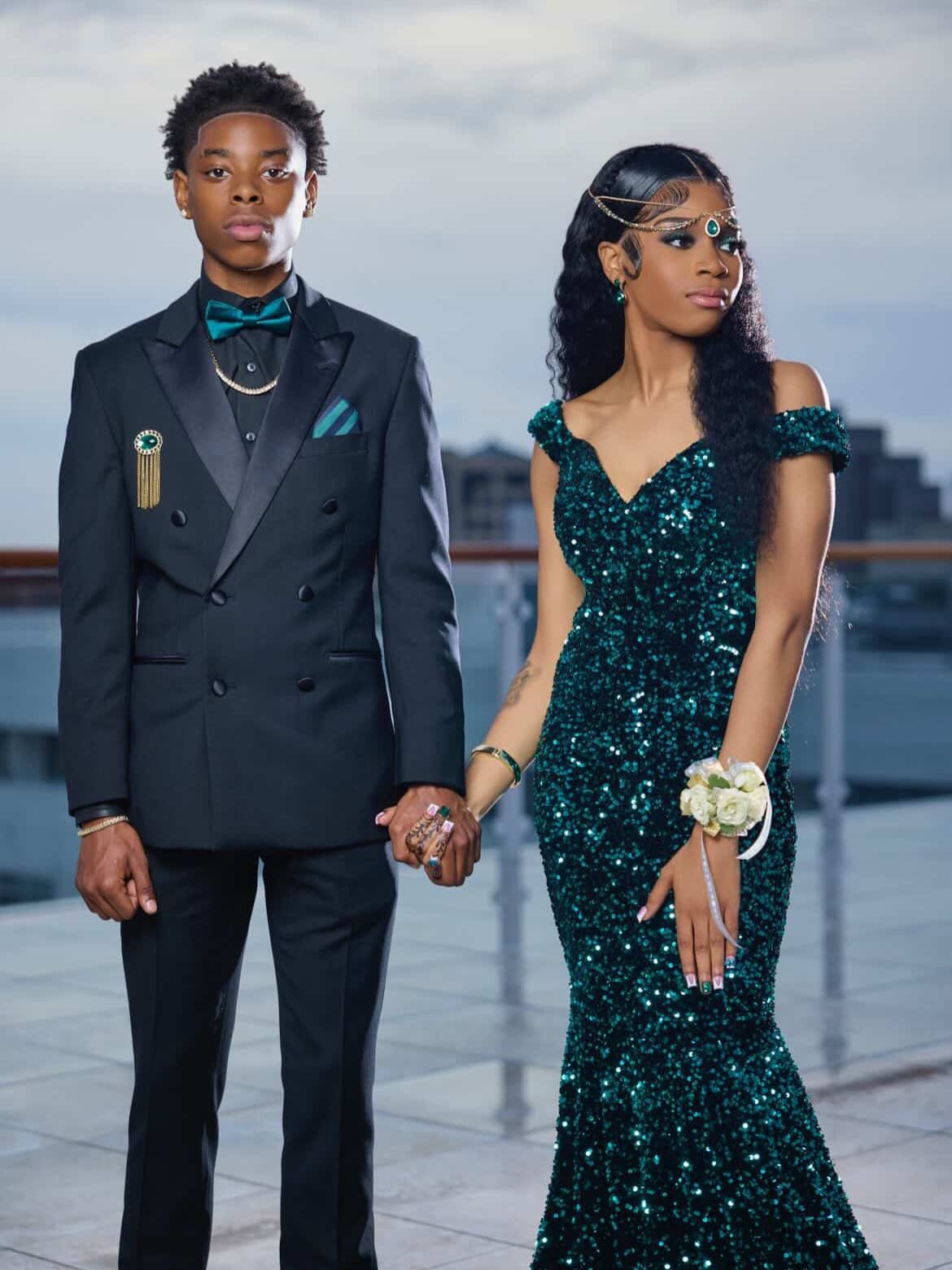 Emerald Green Off-Shoulder Sequin Beaded Mermaid Prom Dress | BK4749