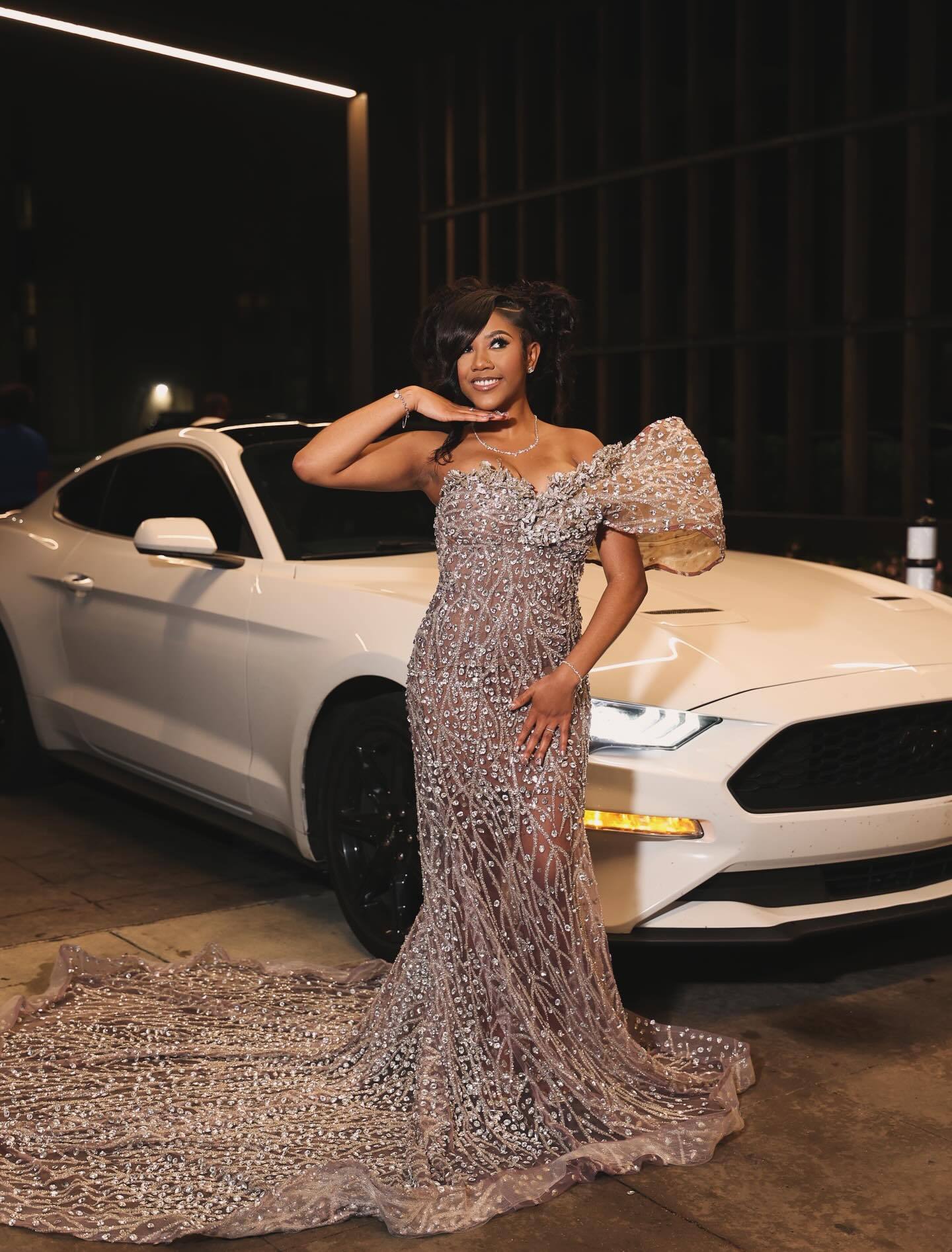 Silver Queen Crystal Beaded Off-Shoulder Mermaid Prom Dress