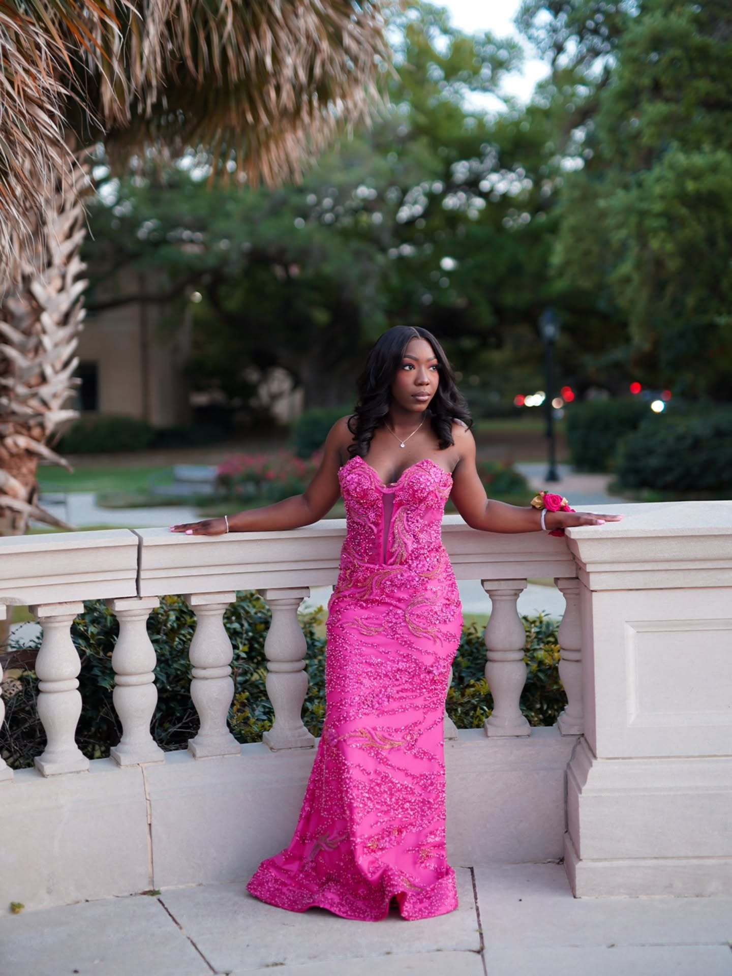 Fuchsia Strapless Sweetheart Crystal Beaded Mermaid Prom Dress with Sheer Mesh Panels