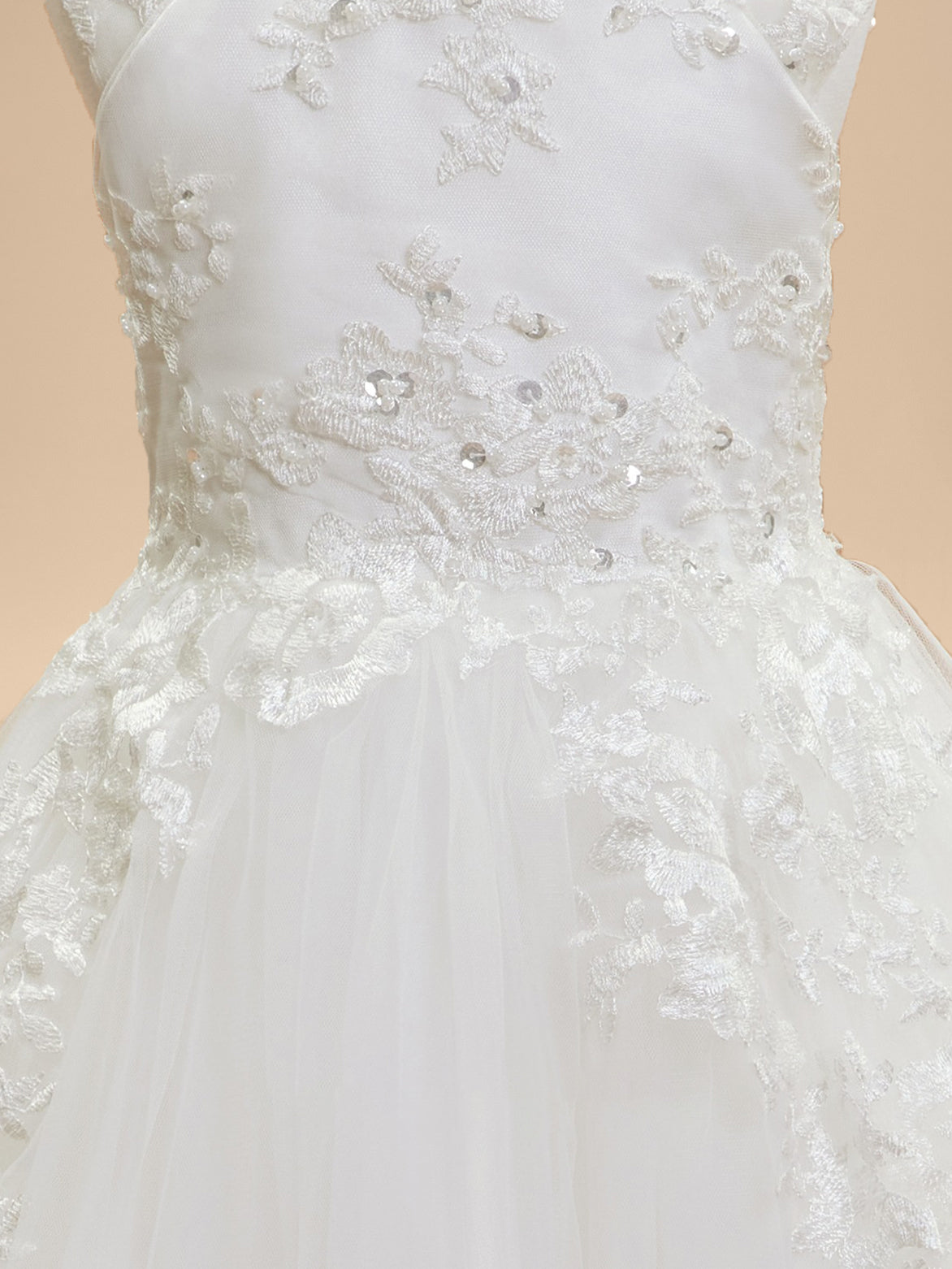 Ball Gown Scoop Neck Sleeveless Knee-Length Flower Girl Dress with Lace Appliques & Bowknot Red