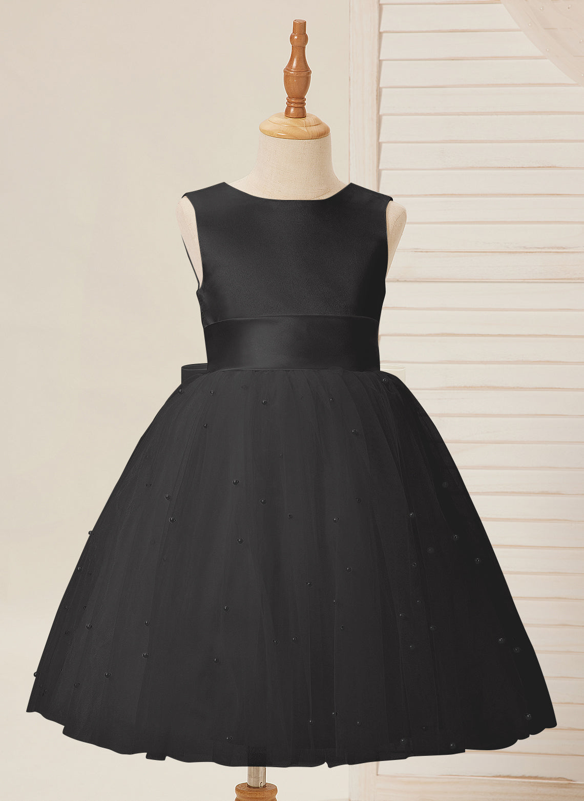 Ball-Gown/Princess Satin Tulle Knee-length Flower Girl Dress Red