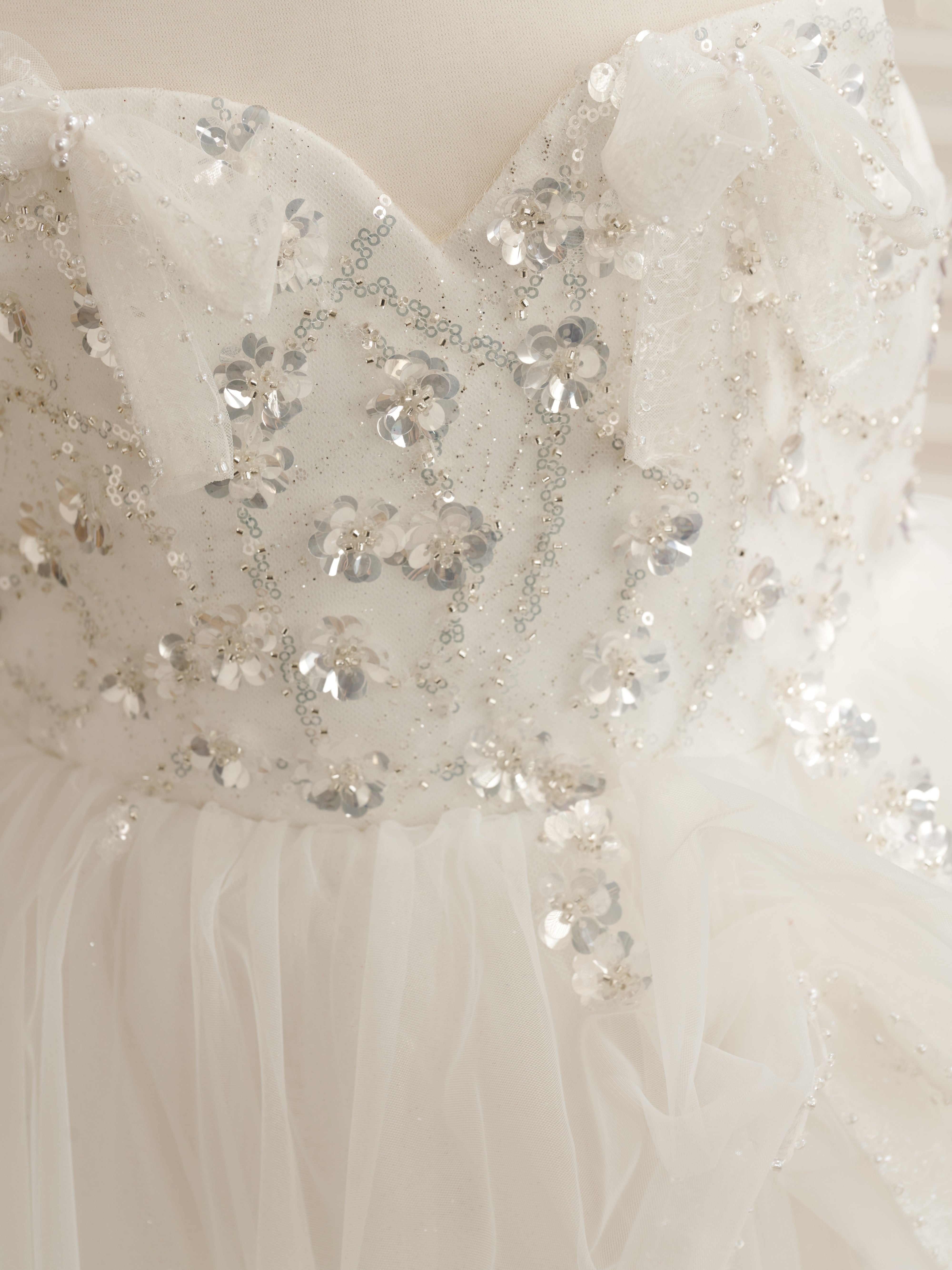 Ball-Gown/Princess Satin Tulle Floor-length Flower Girl Dress