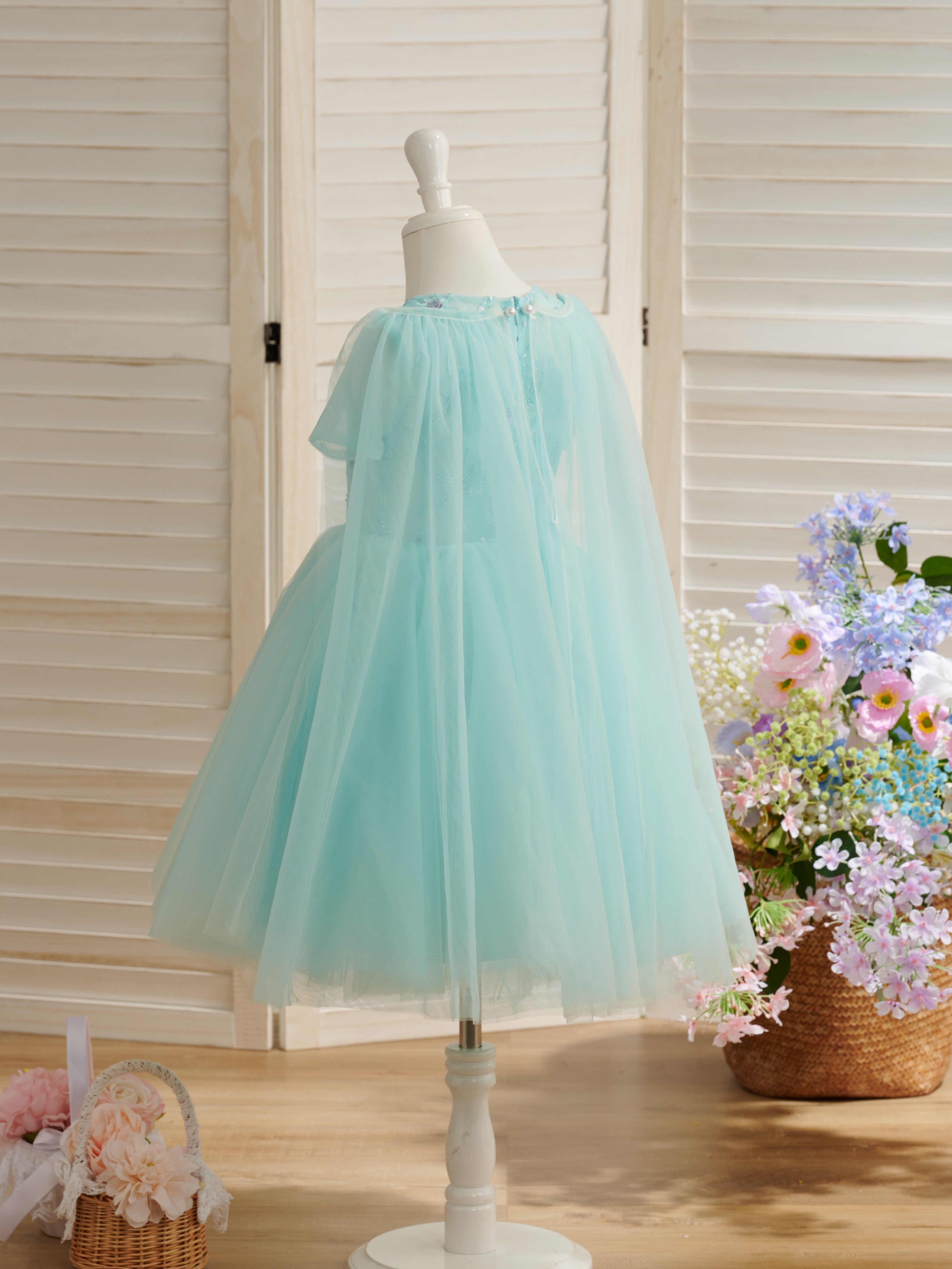 Ball-Gown/Princess Tulle Knee-length 1st Birthday Party Baby Girl Dress