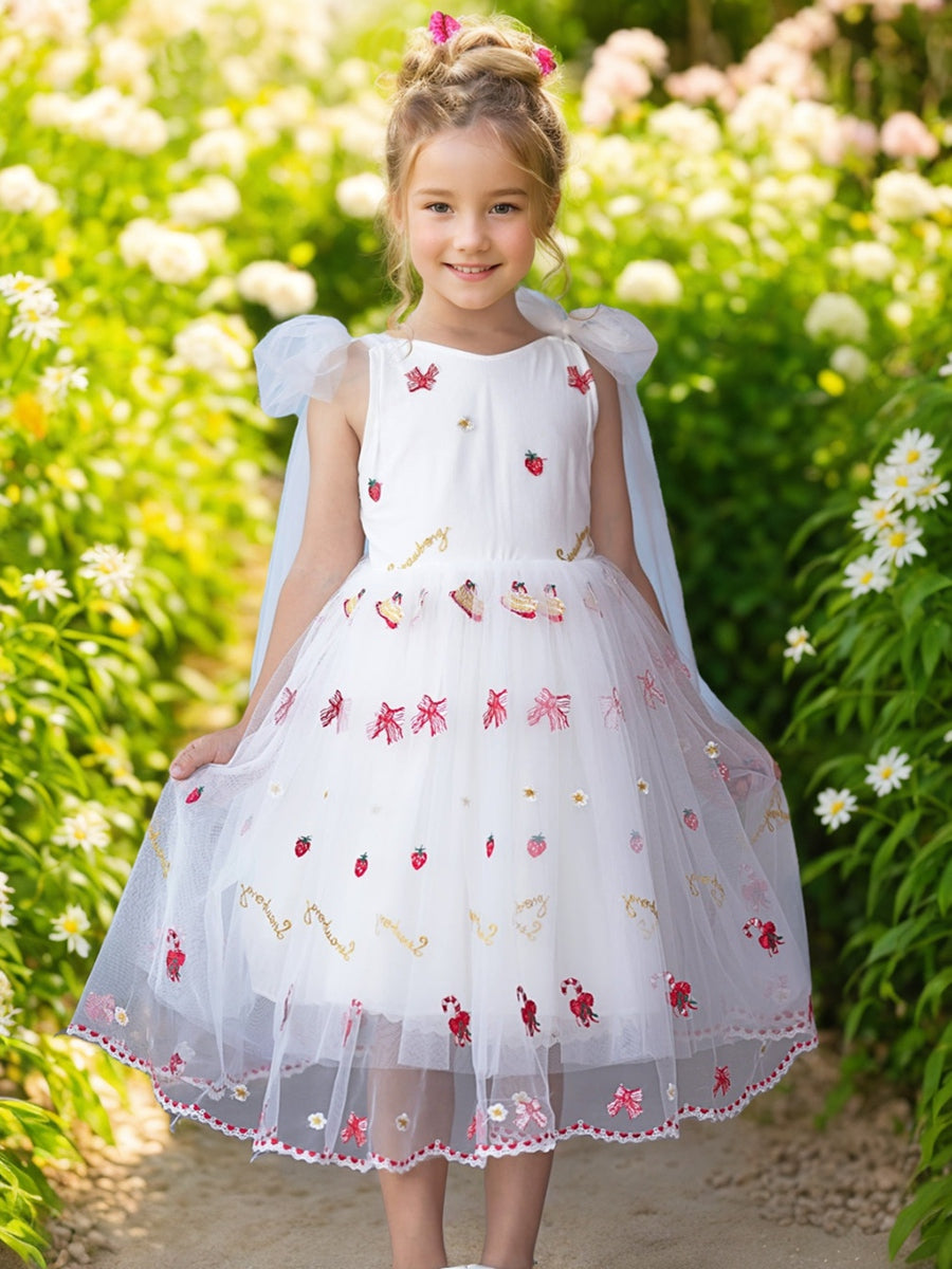 Tulle Knee-length Baby Girl Dress White