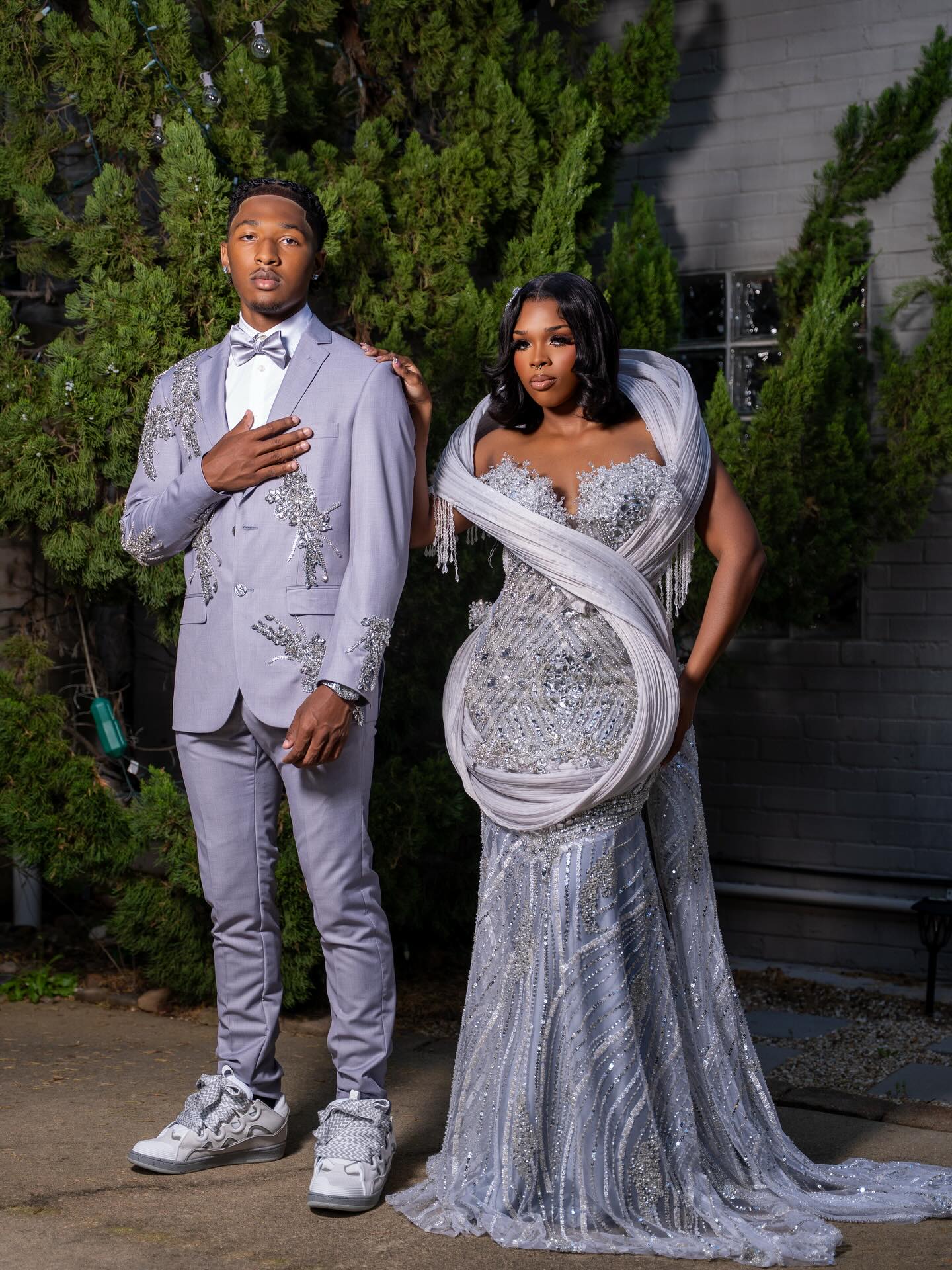 Silver Sequin Beaded Off-Shoulder Mermaid Prom Dress