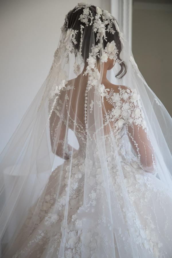 LLELLA Long Sleeves Wedding Dresses Princess With Flowers Appliques-LLELLA