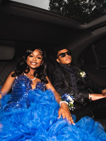 Royal Blue Crystal Beaded Strapless Mermaid Prom Dress with 3D Floral Appliqué & Ruffle Skirt