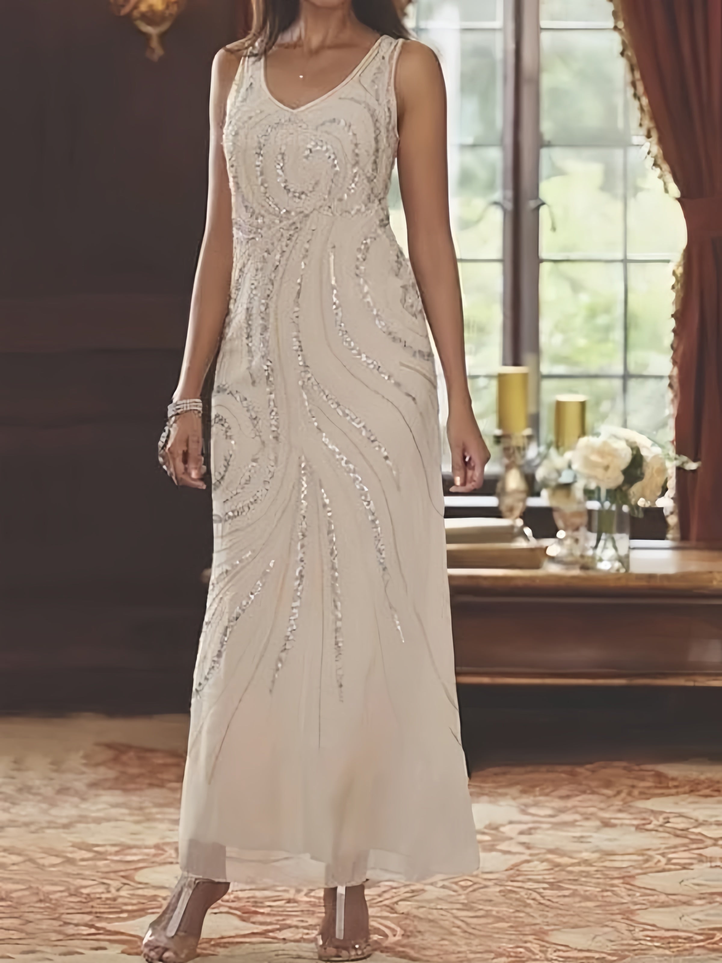 Jacketed Mother of the Bride & Groom Sheath/Column Dresses with Sequins-LLELLA