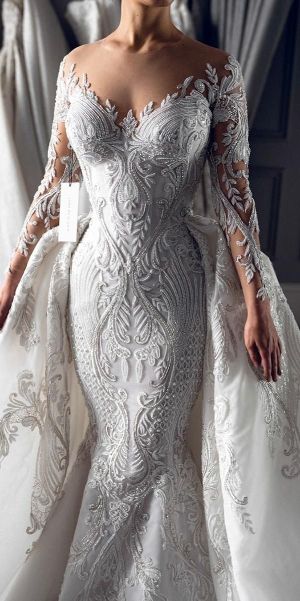 Luxury Mermaid Wedding Dress with Lace Appliques-LLELLA