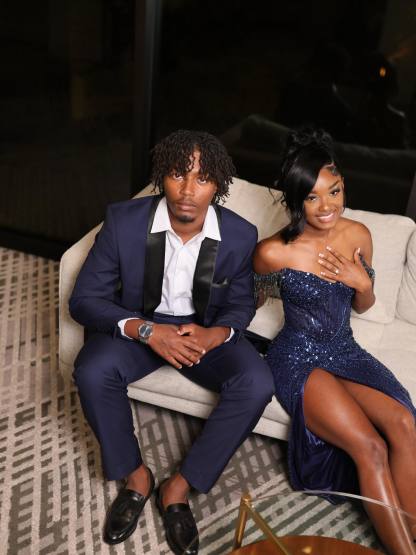 Navy Blue Off-Shoulder Sequin Beaded Mermaid Prom Dress with Crystal Fringe Details