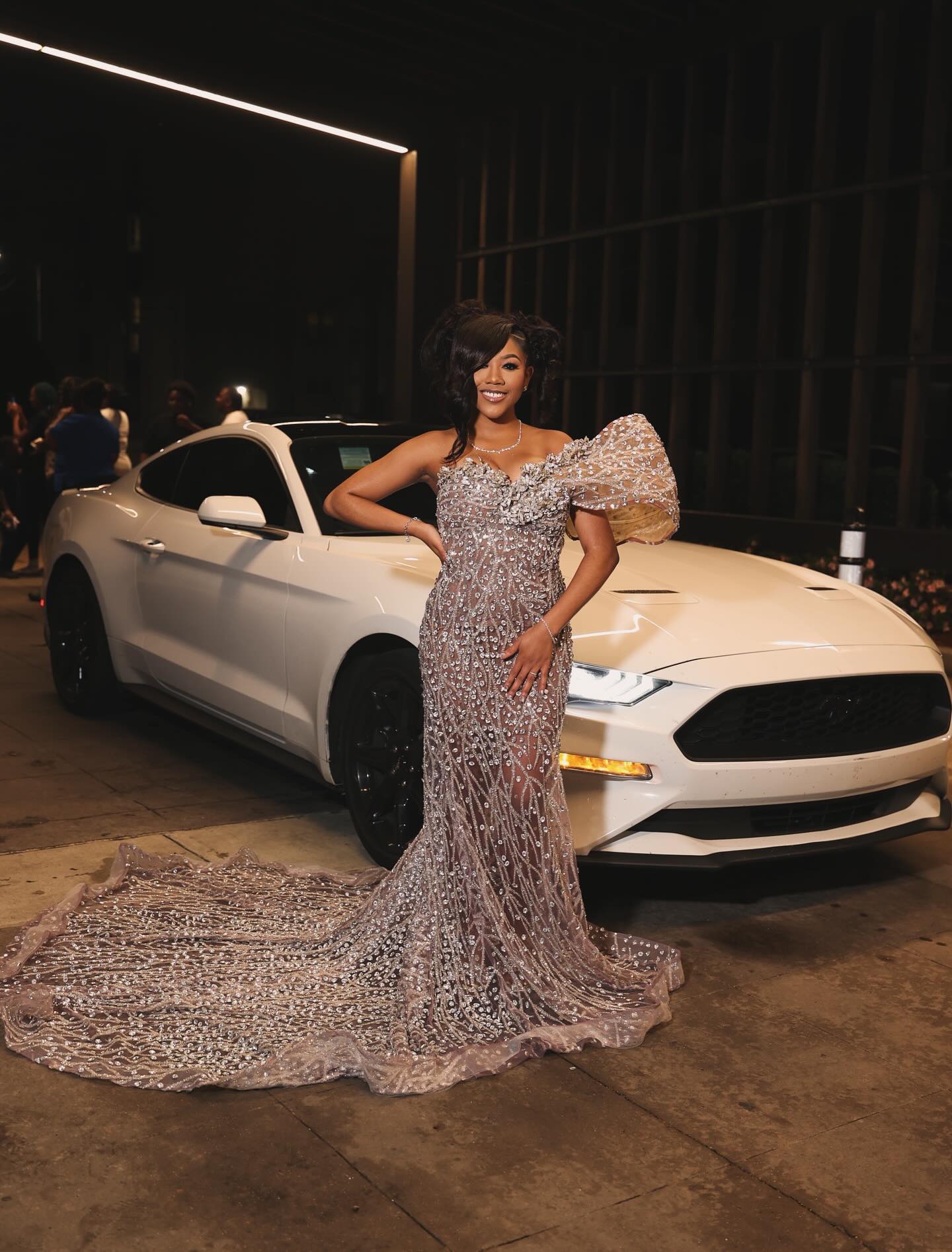 Silver Queen Crystal Beaded Off-Shoulder Mermaid Prom Dress