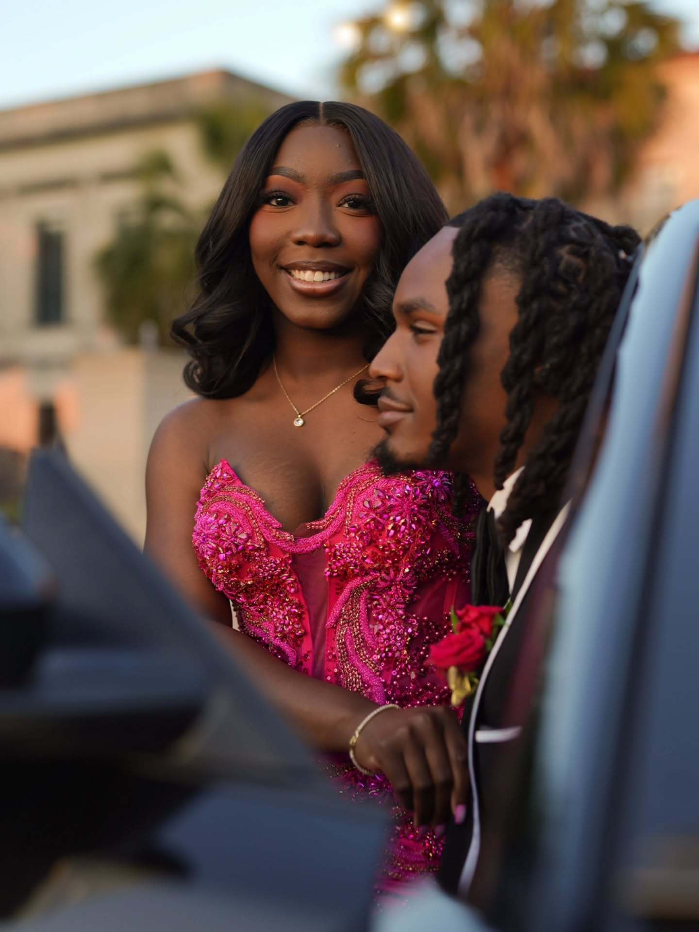 Fuchsia Strapless Sweetheart Crystal Beaded Mermaid Prom Dress with Sheer Mesh Panels