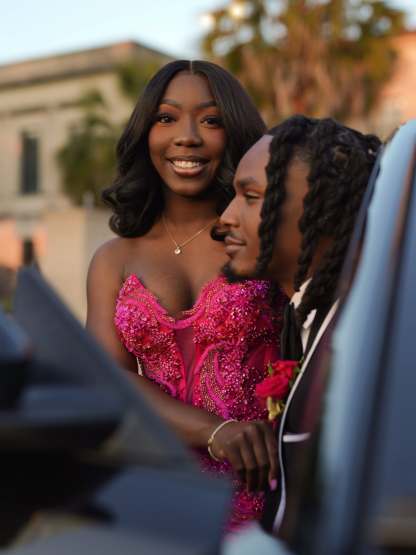 Fuchsia Strapless Sweetheart Crystal Beaded Mermaid Prom Dress with Sheer Mesh Panels