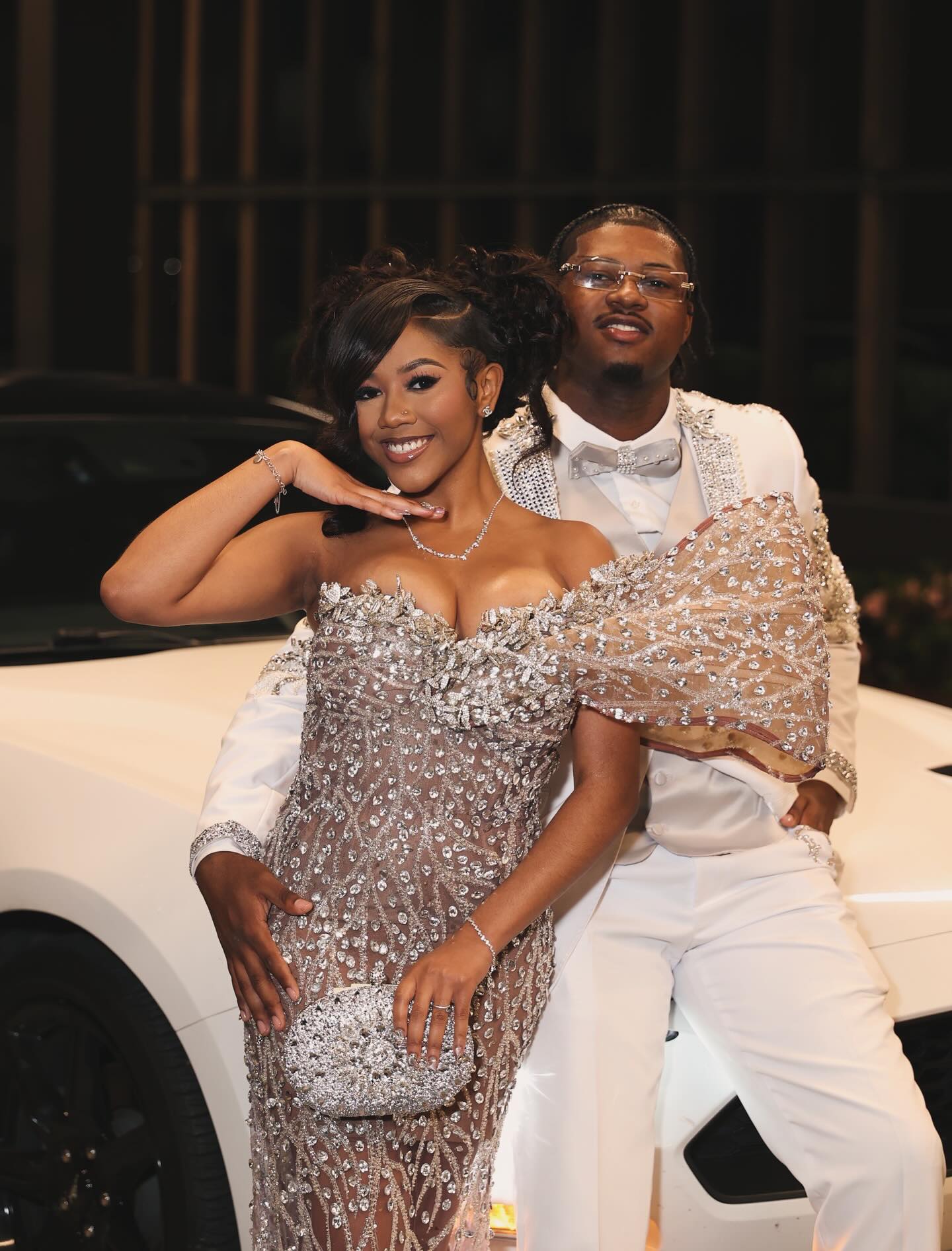 Silver Queen Crystal Beaded Off-Shoulder Mermaid Prom Dress