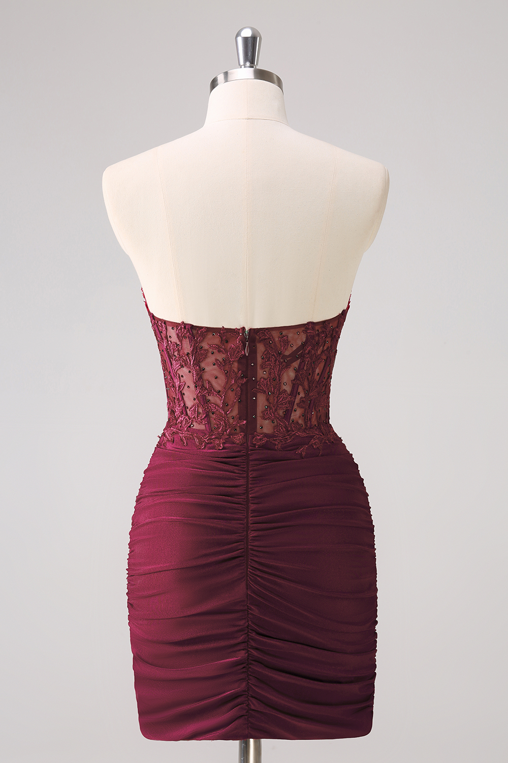 Red Sweetheart Bodycon Corset Homecoming Dress with Beading