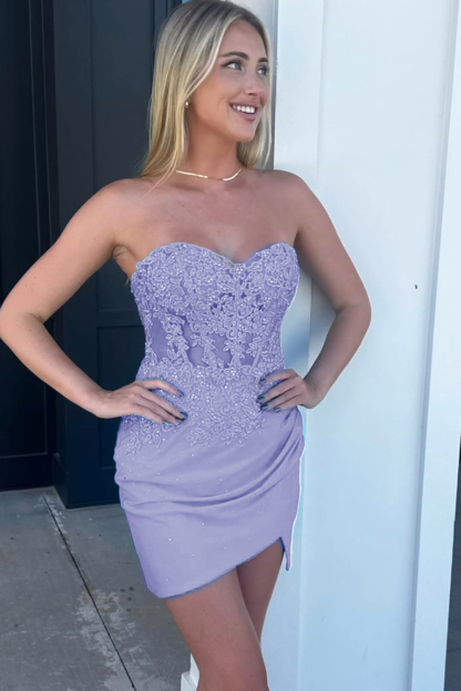 Fuchsia Sweetheart Tight Corset Homecoming Dress with Beading