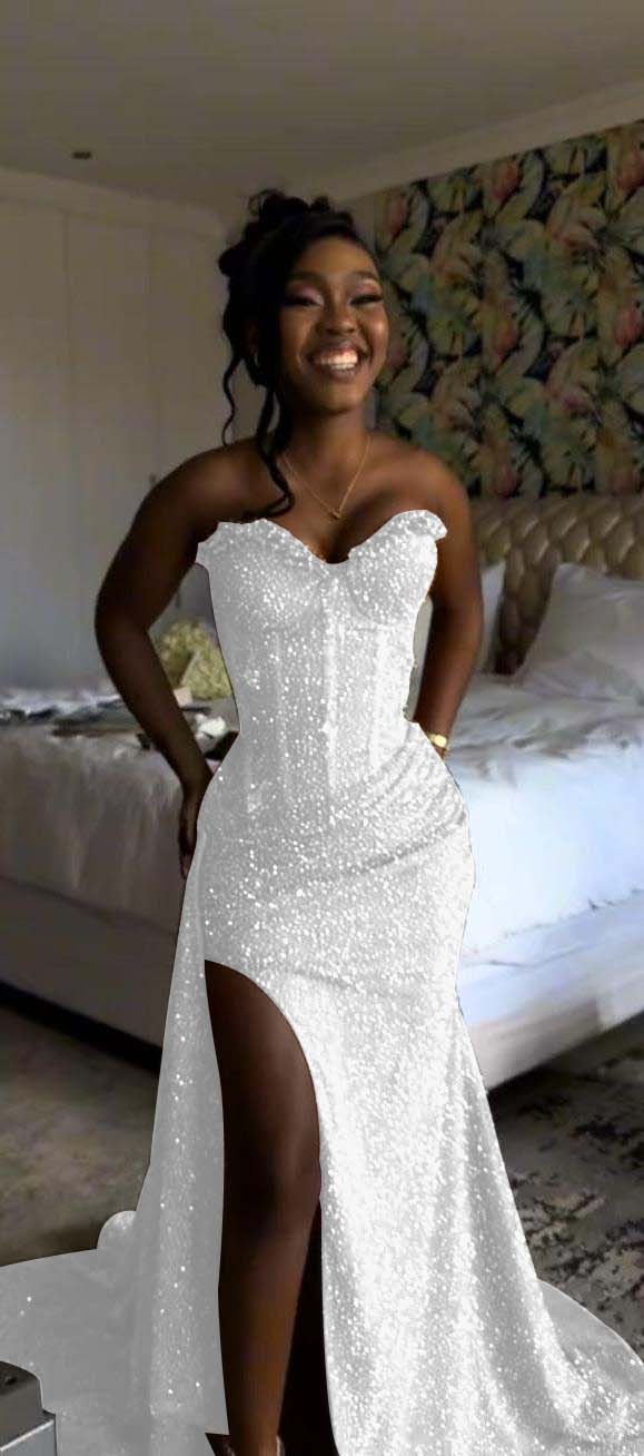 Sweetheart Sleeveless Long Mermaid Prom Dress With Split Sequin-LLELLA