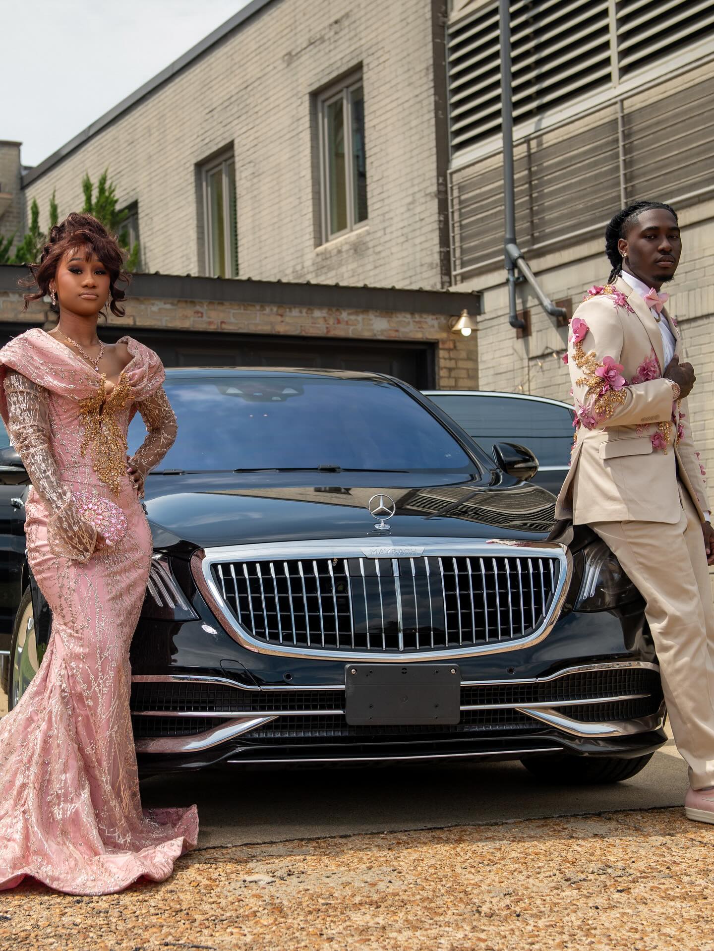 Blush Pink Gold Sequin Lace Off-Shoulder Long Sleeve Mermaid Prom Dress with 3D Floral Bodice