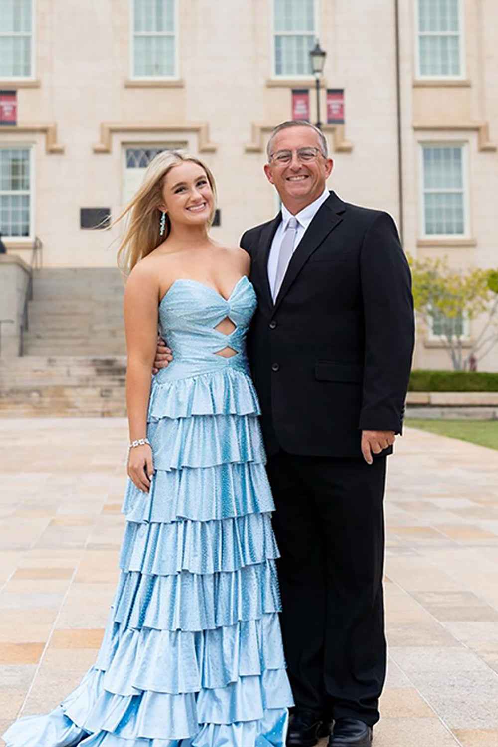 Sparkly Yellow Sweetheart A-Line Satin Ruffled Cut-Out Long Prom Dress with Beading-LLELLA