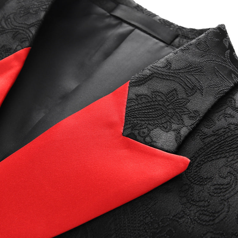 Tailored Fit Peaked Lapel Double Breasted Six-Buttons 2 Piece Men's Party Suits